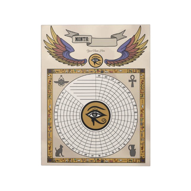 Eye of Horus Habit Tracker Bloc-notes personnalisé (Tourné)