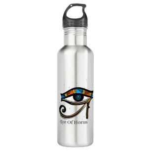 Eye Of Horus on papyrus, Egyptian hieroglyphs  710 Ml Water Bottle