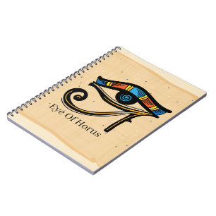 Eye Of Horus on papyrus, Egyptian hieroglyphs   Notebook