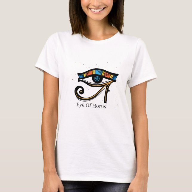 Eye Of Horus on papyrus, Egyptian hieroglyphs   T-Shirt (Front)