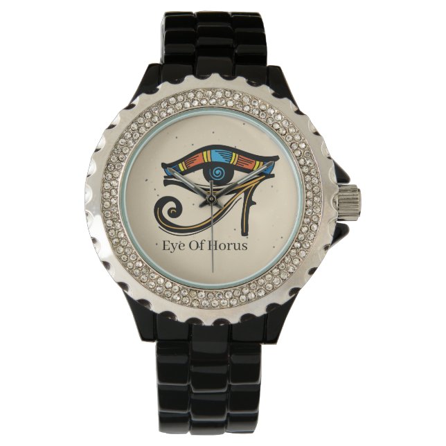 Eye Of Horus on papyrus, Egyptian hieroglyphs   Watch (Front)