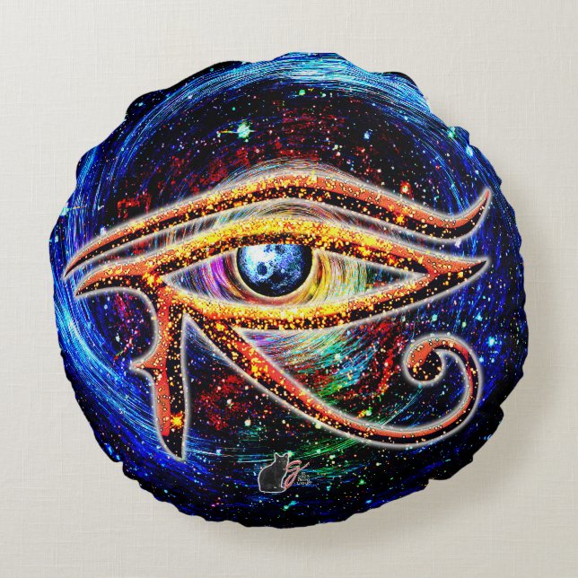 Eye Of Horus  Round Pillow (Back)