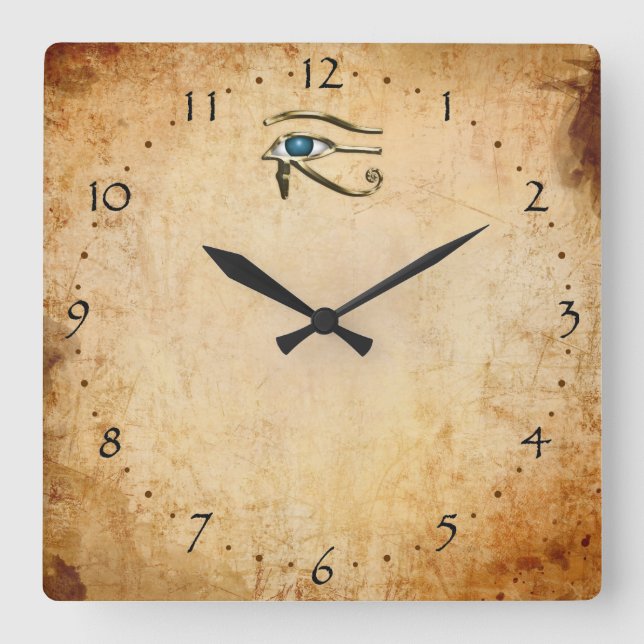 Eye Of Horus Square Wall Clock (Front)