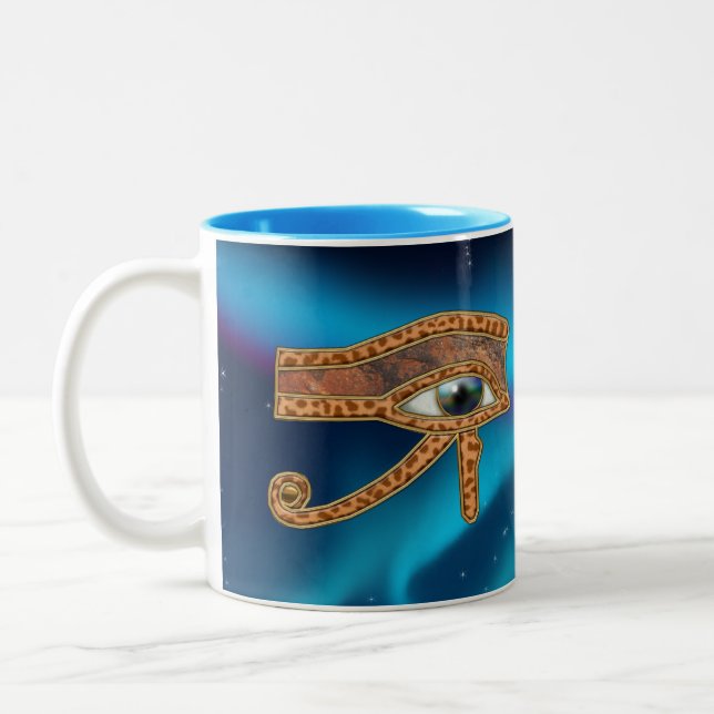 Eye of Horus Wadjet Egyptian Art Mug (Left)