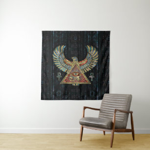 Eye of Horus - Wadjet  Gemstone and Gold Tapestry