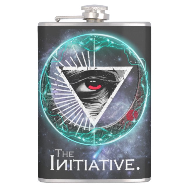 Eye of Initiative Spark Hip Flask (Front)