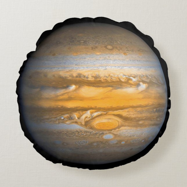 Eye of Jupiter Planet Globe Round Pillow (Front)
