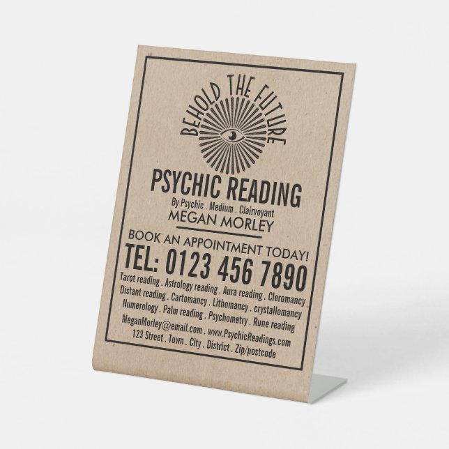 Eye of Providence, Psychic Reading Advertising Pedestal Sign (Front)