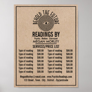 Eye of Providence, Psychic Reading Price List Poster