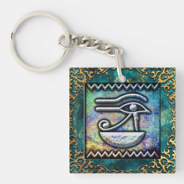 Eye of Ra Egyptian Old Art Keychain (Front)