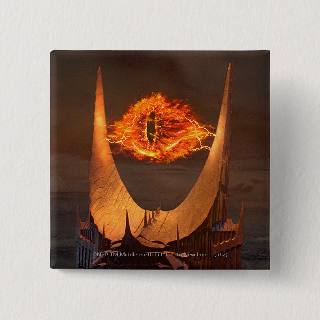 Eye of Sauron tower 2 Inch Square Button (Front)