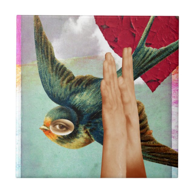 Eye of the Beholder, Abstract Digital Collage Tile (Front)