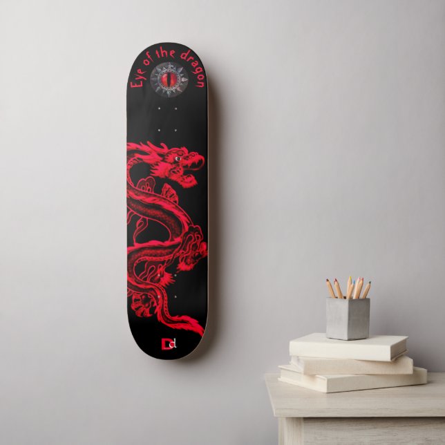 Eye of the Dragon Red and Black Dd Brand   Skateboard (Wall Art)