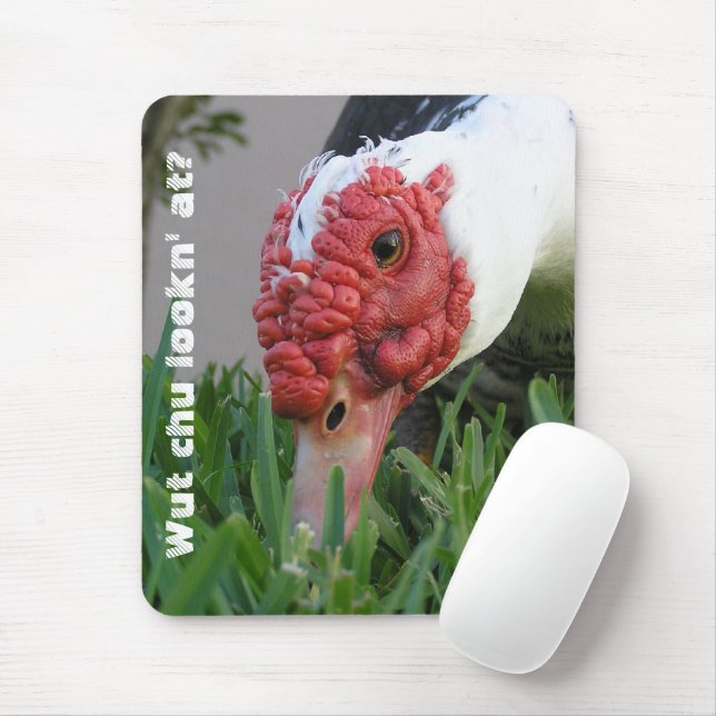 Eye of the Duck Close-Up Photograph Mouse Pad (With Mouse)