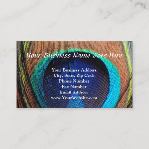 Eye of the Peacock Feather Close-Up Business Card
