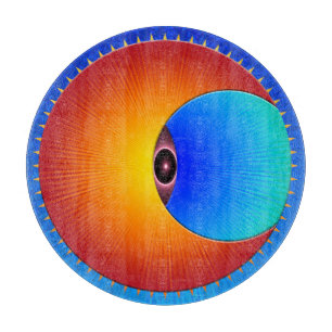 Eye Of The Sun Round Glass Cutting Board