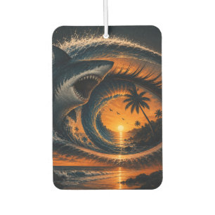 Eye of the Wave – Surreal Shark Sunset Throw Pillo Air Freshener