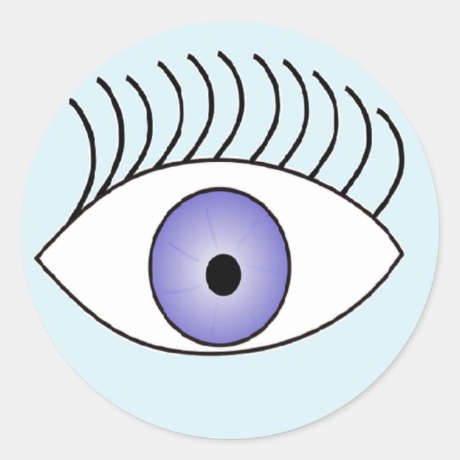 Eye on blue classic round sticker (Front)