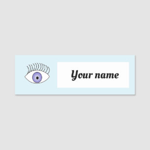 Eye on blue  name tag