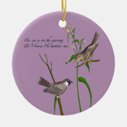 Eye on the Sparrow Ceramic Ornament