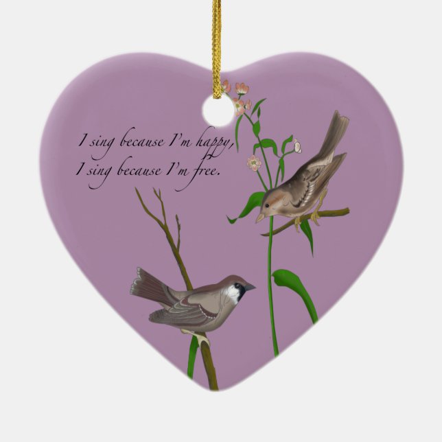 Eye on the Sparrow Ceramic Ornament (Back)