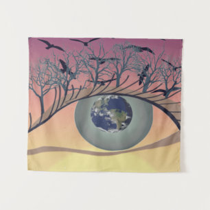 Eye on the World – Nature & Earth Art  Tapestry