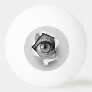 Eye peep hole ping pong ball
