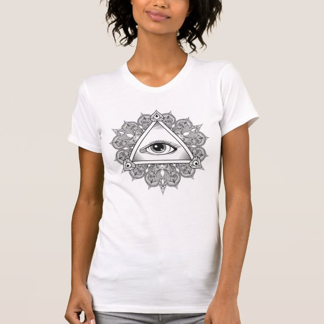 Eye Pyramid Symbol Doodle T-Shirt (Front)