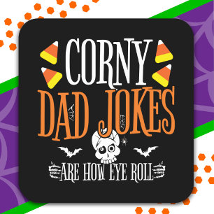 Eye Roll Joke Halloween Corny Dad Jokes Halloween Square Sticker