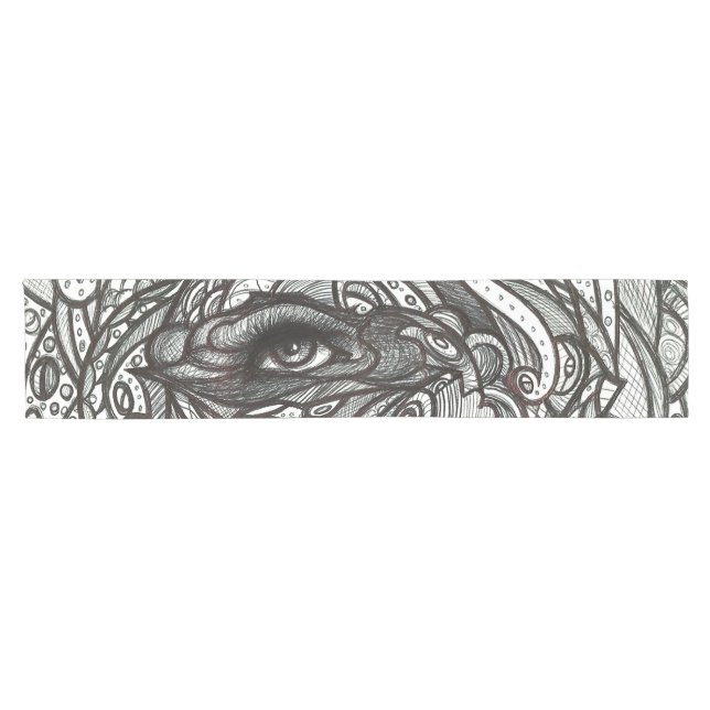 Eye See You Black and White Eye Short Table Runner (Horizontal)