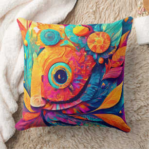 Eye-Shaped Leaf Close-Up Throw Pillow