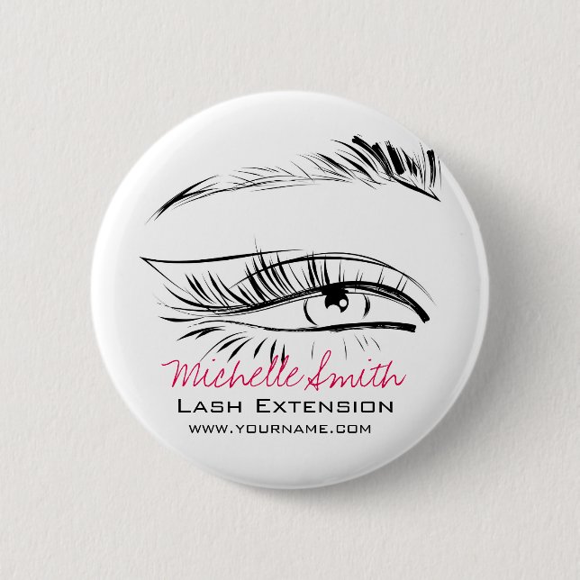 Eye Sketch Mascara Lash Extension 2 Inch Round Button (Front)