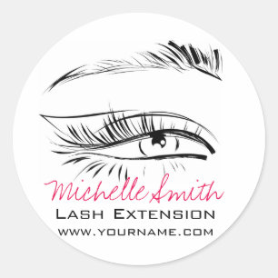 Eye Sketch Mascara Lash Extension Classic Round Sticker