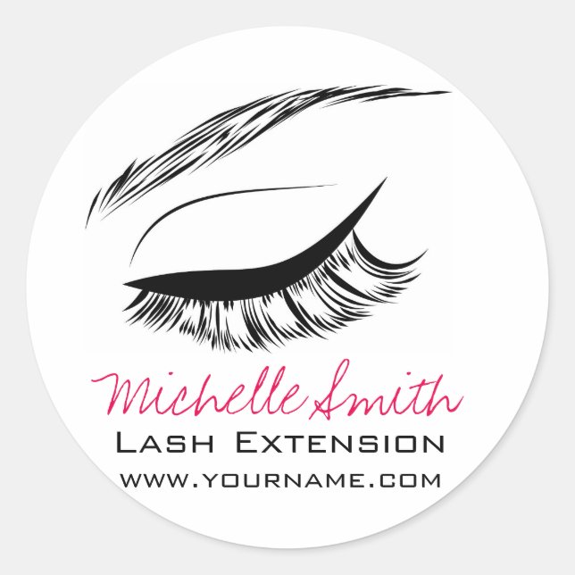 Eye Sketch Mascara Lash Extension Classic Round Sticker (Front)