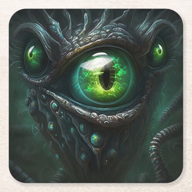eye square paper coaster (Front)