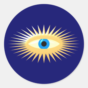 eye star rays eye star rays classic round sticker