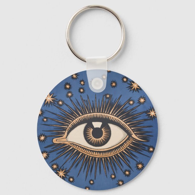 Eye Stars Moon Celestial Nouveau Keychain (Front)