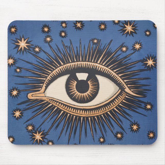 Eye Stars Moon Celestial Nouveau Mouse Pad (Front)