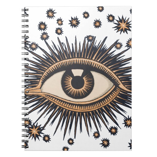 Eye Stars Moon Celestial Nouveau Notebook (Front)