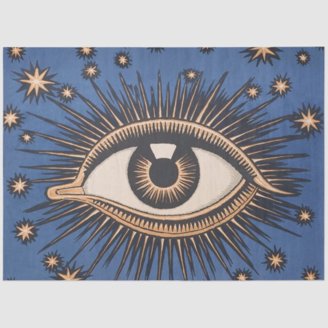 Eye Stars Moon Celestial Nouveau Tissue Paper (Front)