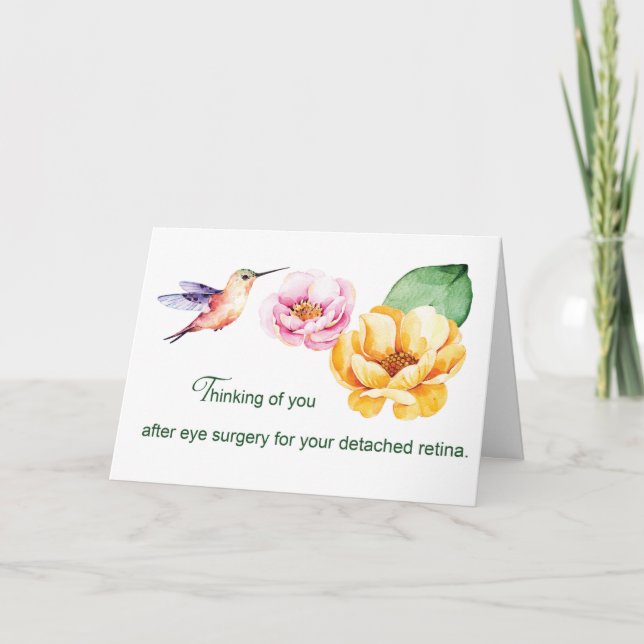 Eye Surgery Detached Retina Thinking of You Flower Card (Front)