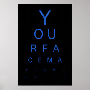 Eye Test Art Print Your Face Makes Me Smile, Funny