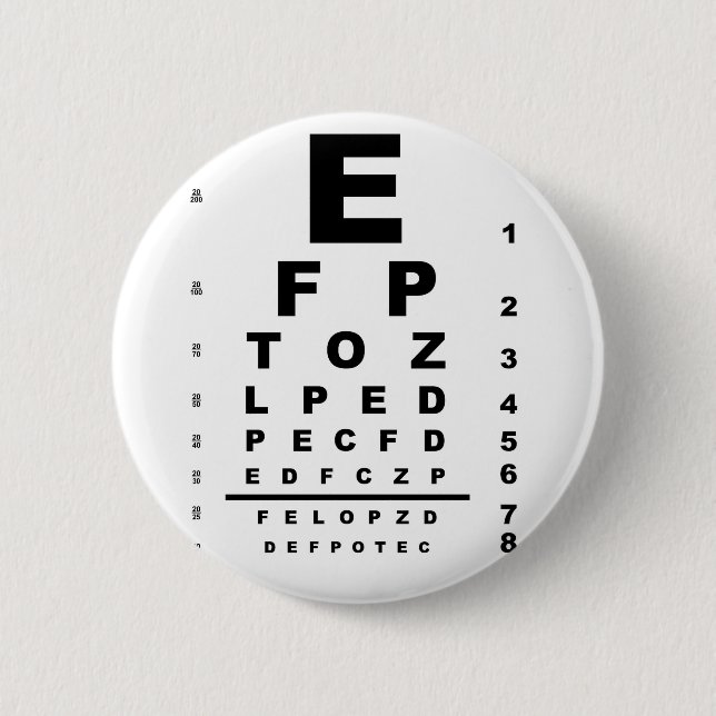 Eye Test Chart 2 Inch Round Button (Front)