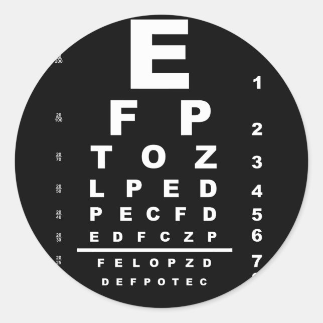 Eye Test Chart Classic Round Sticker (Front)