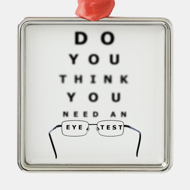 Eye Test Chart Metal Ornament (Front)