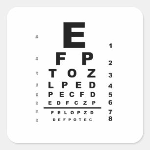 Eye Test Chart Square Sticker