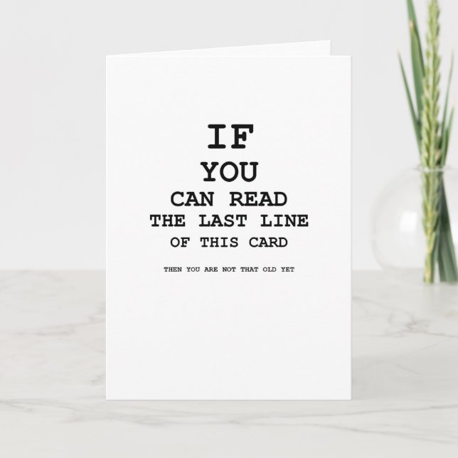 Eye Test Funny Birthday Card (Front)