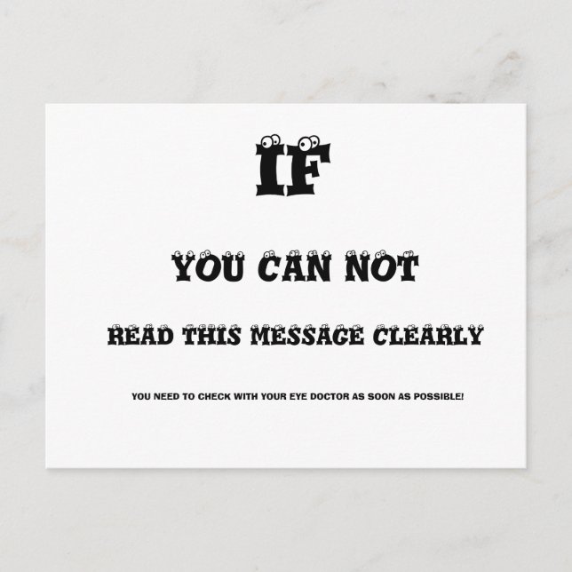 Eye Test Postcard (Front)