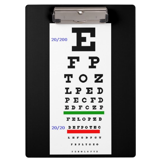 Eye Testing Chart Clipboard (Front)