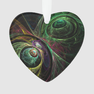 Eye to Eye Abstract Art Acrylic Heart Ornament
